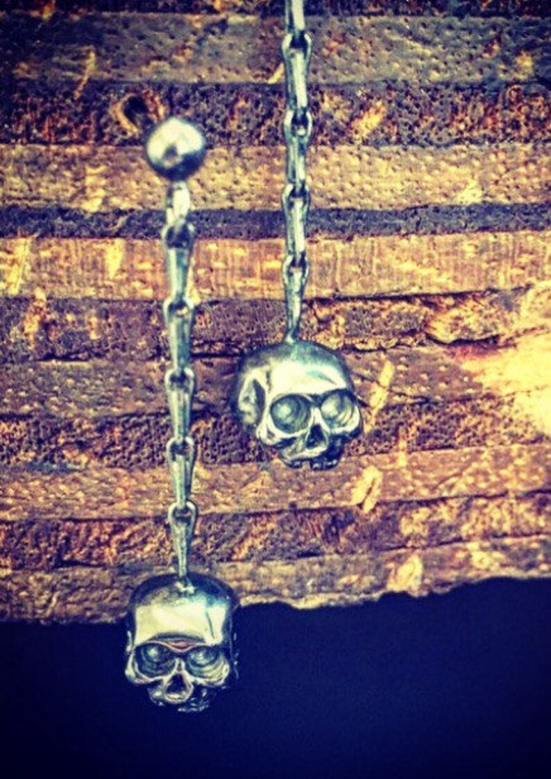 Skull and chain earrings