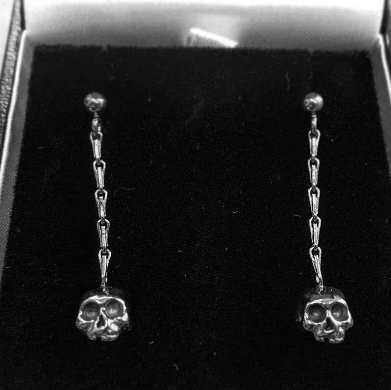 Skull and chain earrings