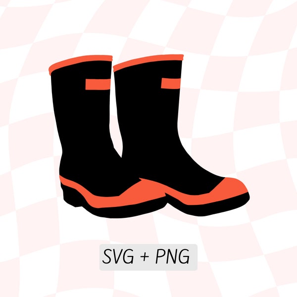 Red Band Gumboots SVG, Nieuw-Zeeland Kiwiana, Nz Icons PNG, Black Red Gumboots Clipart, Boot Silhouette Cricut, Instant Download, Farmer Life