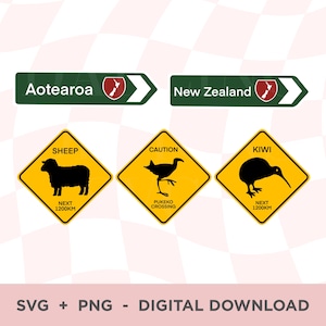 NZ Street Signs SVG, New Zealand Road Sign PNG, Pukeko Crossing, Kiwi, Sheep, Nz Wall Art, Aotearoa Sign, City Street Sign, Farmland Nz
