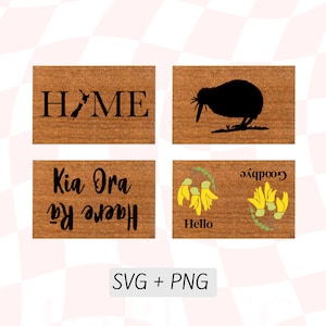 Nova Zelândia Capacho SVG, Kiwi Doormat Design SVG, Home Welcome Mat PNG, Kia Ora Haere Ra Outline, Nz Kiwiana Home Decor, Kowhai Flower