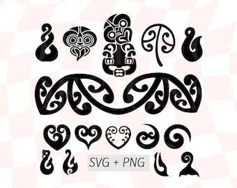 Māori Svg Bundle, Pounamu Designs, Koru Svg File, Māori Art, Png Download, Kiwiana, New Zealand Clipart, Nz Māori Symbol, Kiwi Vector, Tiki