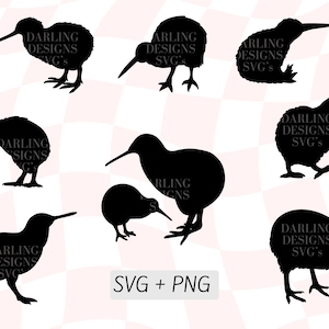 Pacchetto SVG Kiwi NZ, Kiwi Outline Svg, Kiwi Silhouette Png, Aotearoa, Pacchetto Svg NZ, Clipart Nuova Zelanda, Arte NZ, Download digitale Svg NZ