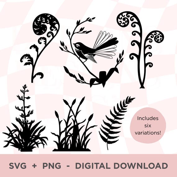 Neuseeland Fauna SVG, Fantail Auf Zweig PNG, Teichpflanze Silhouette, Nz  Pflanzen, Flachsstrauch, Maori, Natur, Einfacher Farn Umriss - Etsy  sterreich