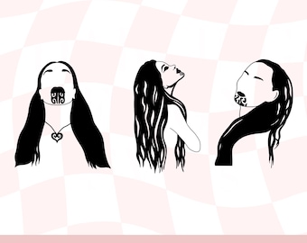 Mana Wahine SVG-bundel, Maori-vrouwen met Taa Moko Tattoo Svg, felle vrouwen silhouet, Koru Svg, Maori Art PNG, Nieuw-Zeelandse clipart, krijger