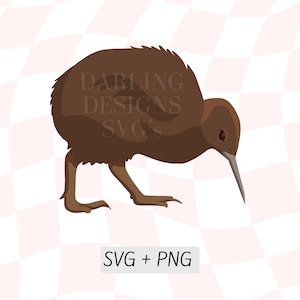 Kiwi en couches SVG, Kiwi de Nouvelle-Zélande PNG, Conception de kiwi coloré, Oiseaux de Nouvelle-Zélande SVG, Oiseau indigène, Kiwi brun