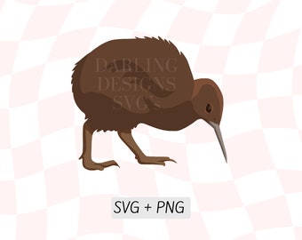 Layered Kiwi SVG, New Zealand Kiwi PNG, Coloured Kiwi Design, New Zealand Birds SVG, Native Bird, Brown Kiwi