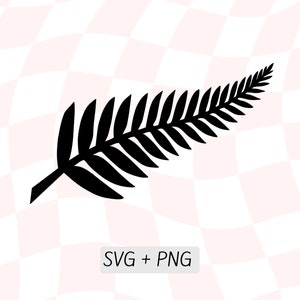 NZ Silver Fern SVG, Nueva Zelanda Kiwiana, Nz Iconos PNG, Fern Clipart, Nz Plants Silhouette Cricut, Black Fern, Nz Sport Team, All Black Cut