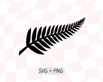 NZ Silver Fern SVG, New Zealand Kiwiana, Nz Icons PNG, Fern Clipart, Nz Plants Silhouette Cricut, Black Fern, Nz Sport Team, All Black Cut