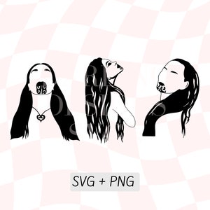 Paquete Mana Wahine SVG, Mujeres maoríes con tatuaje Taa Moko Svg, Mujeres feroces Silhoutte, Koru Svg, Arte maorí PNG, Imágenes prediseñadas de Nueva Zelanda, Guerrero