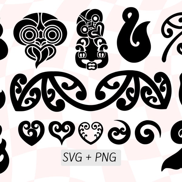 Māori Svg Bundle, Pounamu Designs, Koru Svg File, Māori Art, Png Download, Kiwiana, Nouvelle-Zélande Clipart, Nz Māori Symbol, Kiwi Vector, Tiki