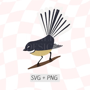 Gelaagde Fantail SVG, Nieuw-Zeelandse Fantail PNG, Gekleurde Fantail Design, Nieuw-Zeelandse Vogels SVG, Inheemse Vogel, Nz Fauna, Schattige Fantail Tekening