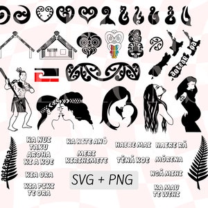 Bundle Mega Maori Svg, Pack PNG Nouvelle-Zélande, dessins Pounamu, fichier Svg Koru, Kiwiana, Clipart Nouvelle-Zélande, symbole maori Nouvelle-Zélande, vecteur Kiwi, Tiki, Wahine