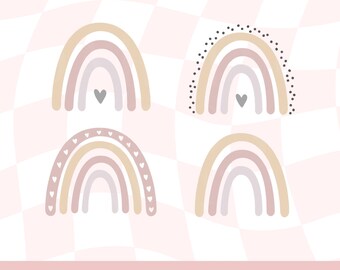 Pastel regenboog SVG, regenboog SVG PNG, regenboogcollectie, boho esthetische regenboog, commercieel gebruik gesneden bestand, Cricut silhouet snijden ontwerp