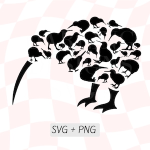 Kiwi SVG, Kiwi Shape Outline, New Zealand Clipart, Māori Svg, All Black Kiwi, Kiwiana PNG, NZ Vector, Digital Download File, Cutting Machine