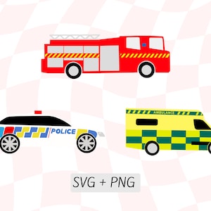 Nz Emergency Service Bundle, Nz Police SVG PNG, St John Ambulance, Nz Firetruck, 111, Commercial use cut file, Cricut Silhouette cut design