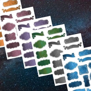 Set of 6 Printable Labels Sticker Sheets for Book of Shadows | bos | Grimoire | Magic Spellbook | Wicca Coven Tags | Magick Spells - JPGs