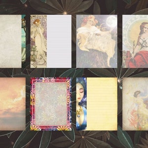 8 Pages - Goddess Theme Digital Lined Paper Stationery - Book of Shadows | bos | Grimoire | Magic Spells | Wicca Wiccan | Printables | PDFs