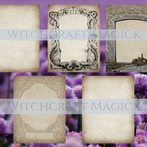 Set of 5 Pages Digital Frames - Book of Shadows | bos | Grimoire | Magic Spellbook | Wicca Wiccan Spell | Printables | Fancy Elegant - PDF