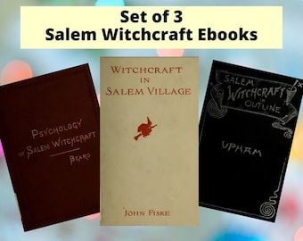 Collection of 3 Vintage Salem Witchcraft Books - Digital Ebooks - PDF - "Witchcraft in Salem Village" "Salem Witchcraft" "The Psychology ...