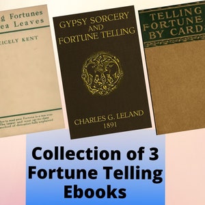 Colección de 3 libros vintage de adivinación - Libros electrónicos digitales - PDF - Tarjetas - Hojas de té - Hechicería gitana / Descarga instantánea PDF