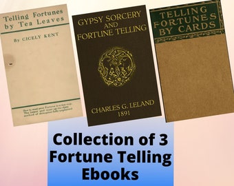 Collection of 3 Vintage Fortune Telling Books - Digital Ebooks - PDF - Cards - Tea Leaves - Gypsy Sorcery | Instant Download PDF