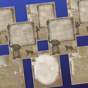 Set of 8 Pages for Book of Shadows | bos | Grimoire | Magic Spellbook | Wicca - Witch | Digital - Printable Pages - JPG - Magick Spells