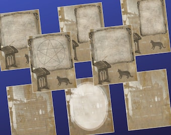 Conjunto de 8 páginas para libro de sombras / bos / Grimoire / Magic Spellbook / Wicca - Bruja / Digital - Páginas imprimibles - JPG - Hechizos mágicos