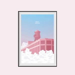 Poster / Poster A3 City MONTREAL Mile End Vector illustration RISOGRAPHY architecture minimalism image 1