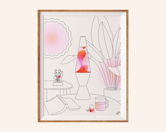 Sweet home poster, lavalamp, printbare digitale poster, digitale print