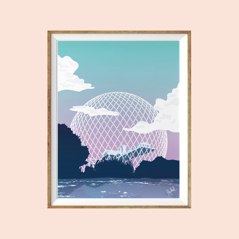 Illustration Rachel handmade Goods Montreal Canada Biosphere pastel mtl architecture 11x8.5/ Letter image 1