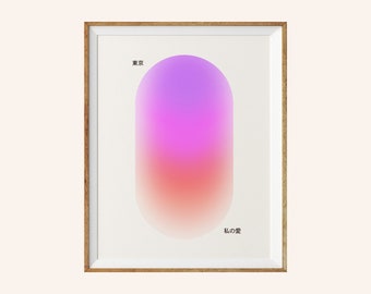 Poster Tokyo, my Love, Gradient, Printable Digital Poster, digital print