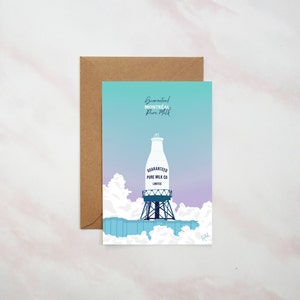 Carte postale Montréal Canada Milk Bottle illustration Rachel handmade Goods post card pastel mtl architecture image 1