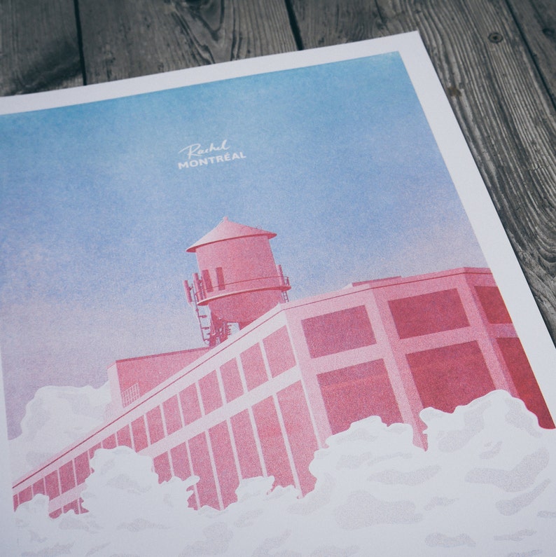 Poster / Poster A3 City MONTREAL Mile End Vector illustration RISOGRAPHY architecture minimalism image 3
