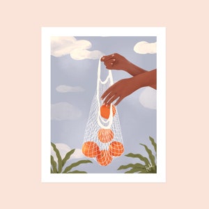 Illustration Rachel handmade Goods Woman orange nature 11x8.5/ Letter image 2