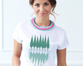 T-shirt femme jardin, streetwear, arbres, jardin, blanc, cadeau fête des mères, fabriqué au Canada, باغ، تیشرت زنانه، درخت