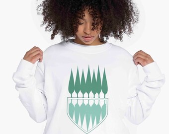 Sweat-shirt jardin, Sweat-shirt unisexe, Arbres, Jardin, Blanc, Fabriqué au Canada, اغ، سویشرت، درخت