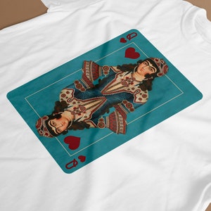 Camiseta Bibi, corações, camiseta de cartas de jogar, camiseta da rainha, camisa de corações, streetwear, camiseta persa, feita no Canadá