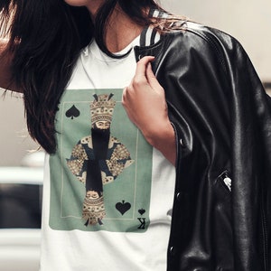 Camiseta Spades, camisa persa, camiseta feminina The King, camisa Shah, cartas de jogar, presente para ela, camiseta persa, streetwear, feita no Canadá