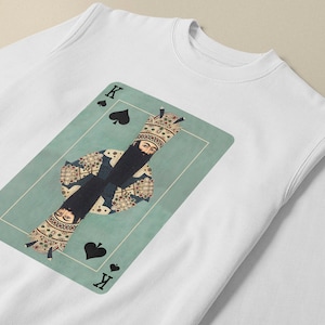 King Sweatshirt, Shah Unisex Sweatshirt, Crewneck, Gift for Him, Gift for Her, Made in Canada, Spades, Playing Cards