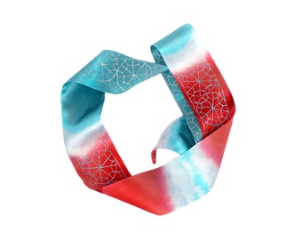 Écharpe fine en soie florale/peinture à la main/écharpe de sac à main/attache sac à main/chapeau ruban/bracelet en soie/attache cheveux/écharpe/motif persan