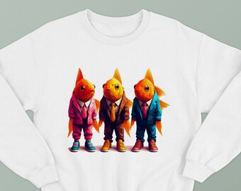 Sweat-shirt unisexe poisson rouge, sweat-shirt de l'Aïd, Mahi Ghermez, Nowruz, pull Nowruz, اهی قرمز ، عید نوروز، سوییتشرت نوروز