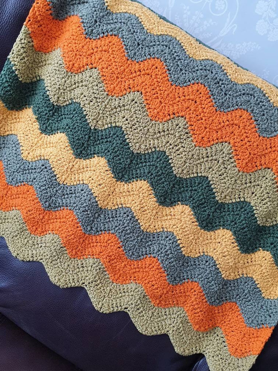 Handmade Crochet Zigzag Baby Blanket. Numerous Colour Combinations