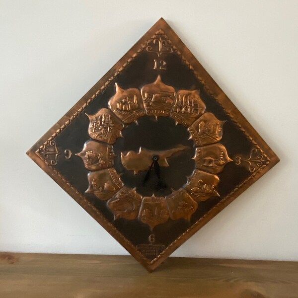 Copper Cyprus Clock Etsy