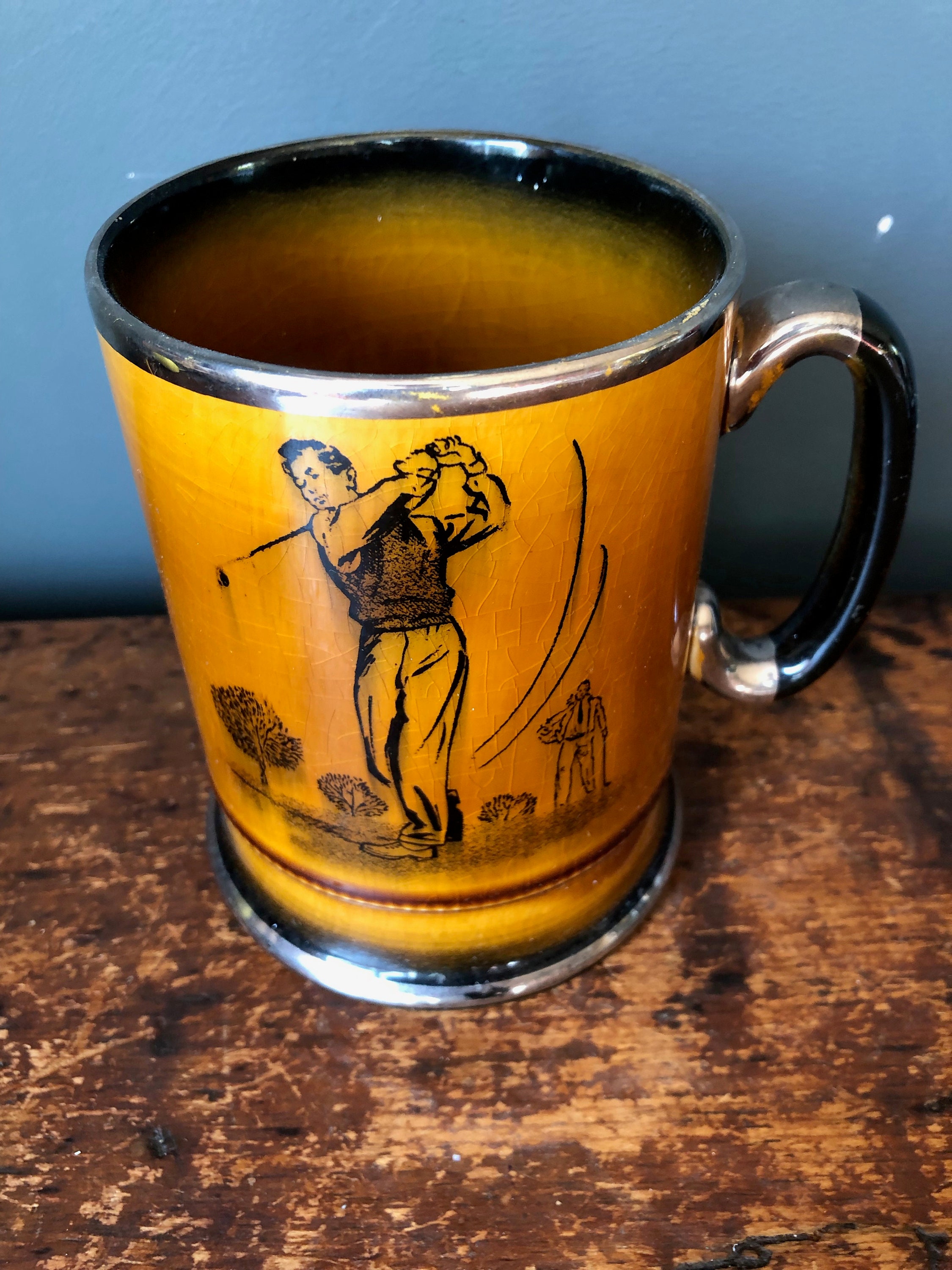 1950s Sport Series Ceramic Mug Golfers by Arthur Wood for Etsy