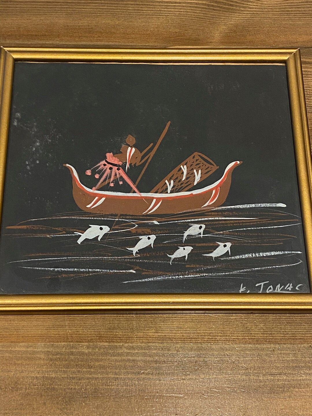 Vintage African Tribal Art Framed Belgian Congo 1950s Gouache Etsy