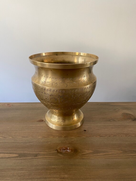 Big Antique Bronze and Brass embossed Planter Heavy weight