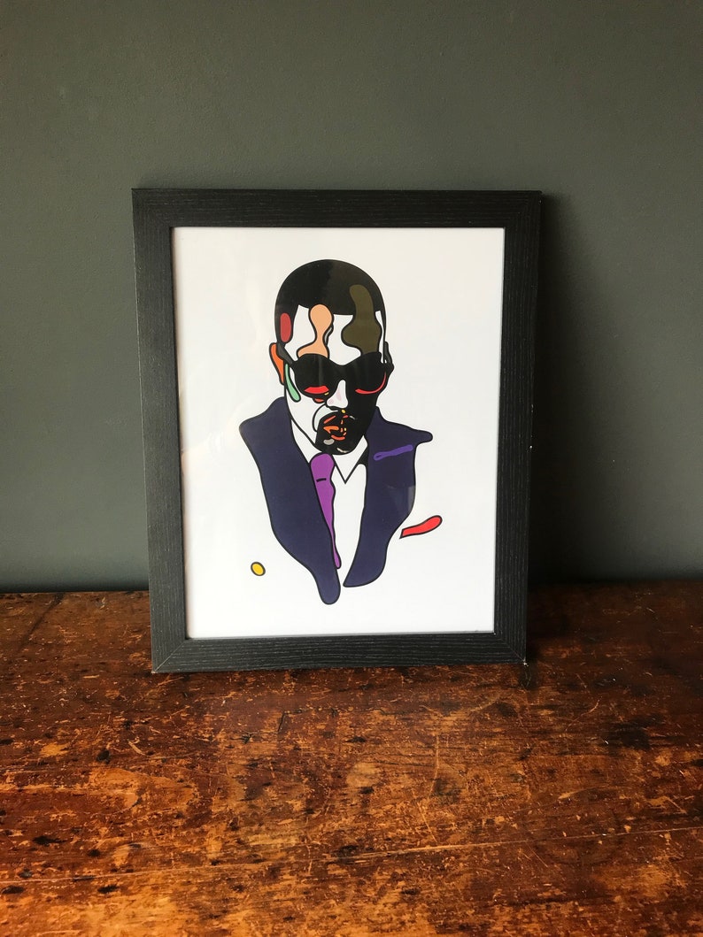 Kanye West Pop Art Framed Portrait Etsy