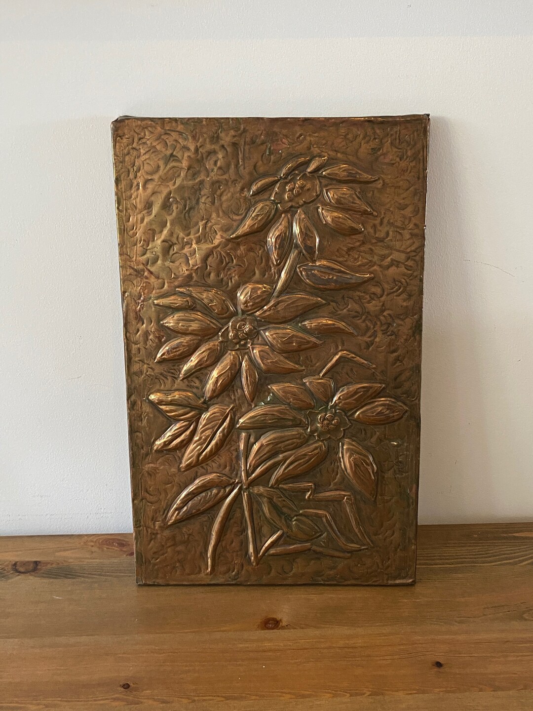 Vintage Copper Art Flowers Wild Flower Copper Home Decor Art floral
