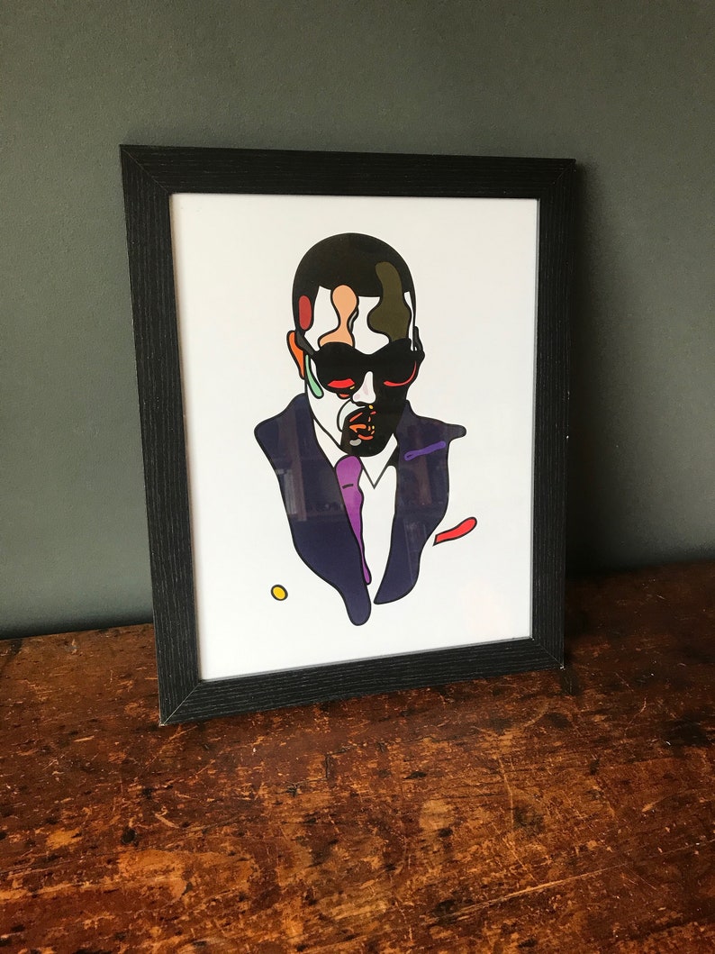 Kanye West Pop Art Framed Portrait Etsy